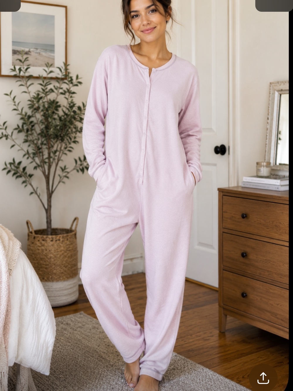 J. Crew Pink Union Suit One Piece Pajamas Small Cotton Blend Loungewear